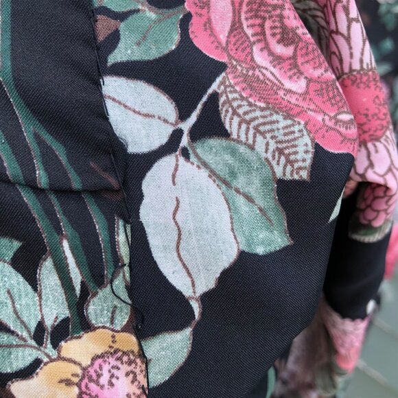 Vintage Midi Skirt Long Skirt Floral Flowers Edith Flagg Three Flaggs womens 6 - Picture 7 of 9